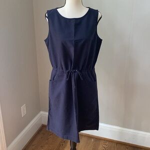 J Crew size L navy mini dress nautical minimalist boxy cotton Preppycore layer